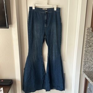 Free People Dark Blue Flare Jeans